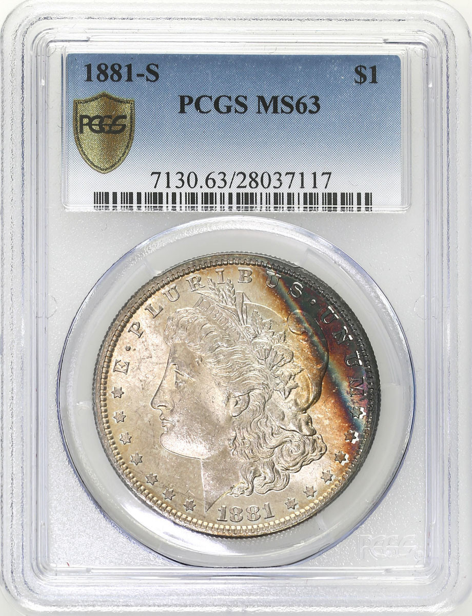 USA. 1 dolar 1881 S, San Francisco PCGS MS63 - PIĘKNY